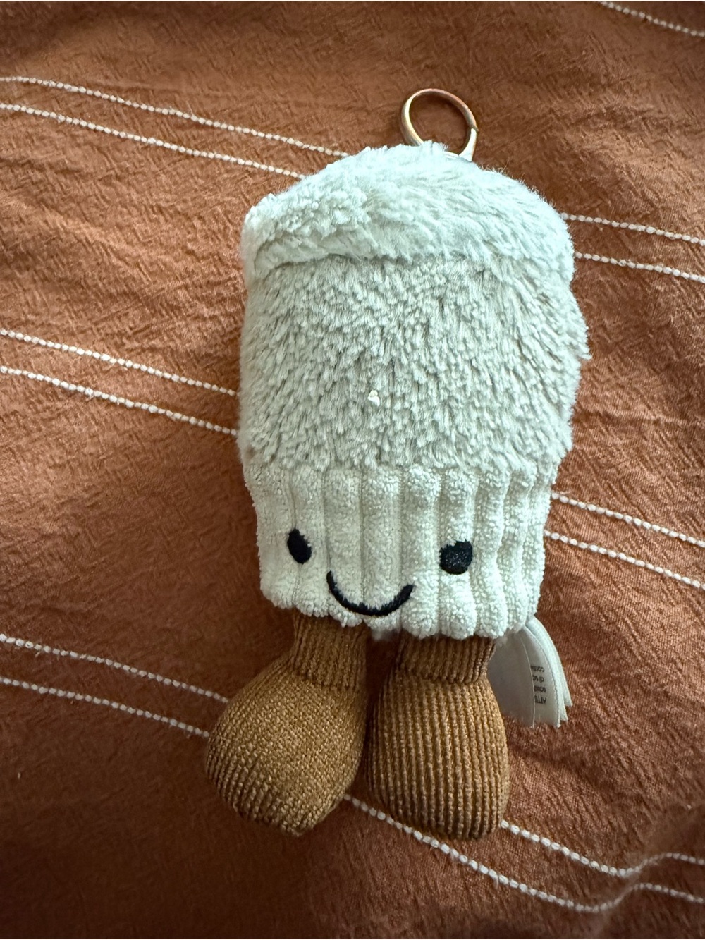 Jellycat Cream & Brown Plush Cup Keyring